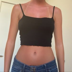 Cropped Black Tank